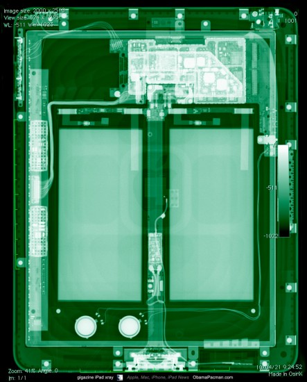Рентгеновский снимок Apple iPad