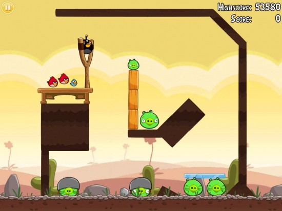Некоторые уровни в Angry Birds HD достаточно сложны