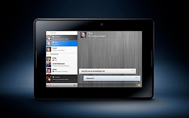 Интерфейс обмена мгновенными сообщениями у PlayBook