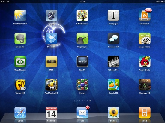 Игра Angry Birds HD притаилась на домашнем экране iPad